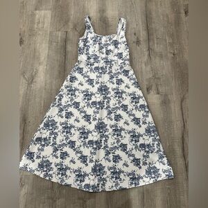 SHEIN Navy White Floral Sundress Midi Dress Cottagecore Size Large